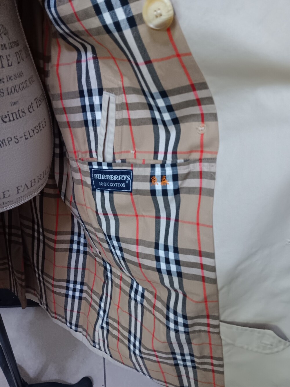 Vintage Burberrys Double Breasted Trench Coat Nova Check M/L - Picture 9 of 13